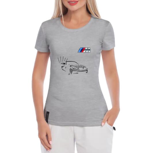 Футболка жіноча Globuspioner класична BMW MPower Dots сіра принт спереду
