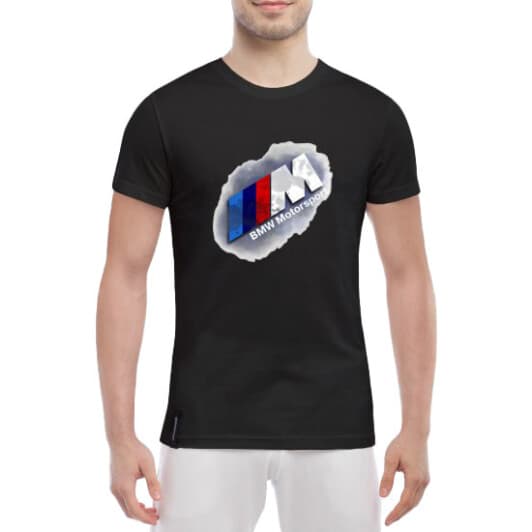 Футболка чоловіча Globuspioner класична BMW M MotorSport чорна принт спереду