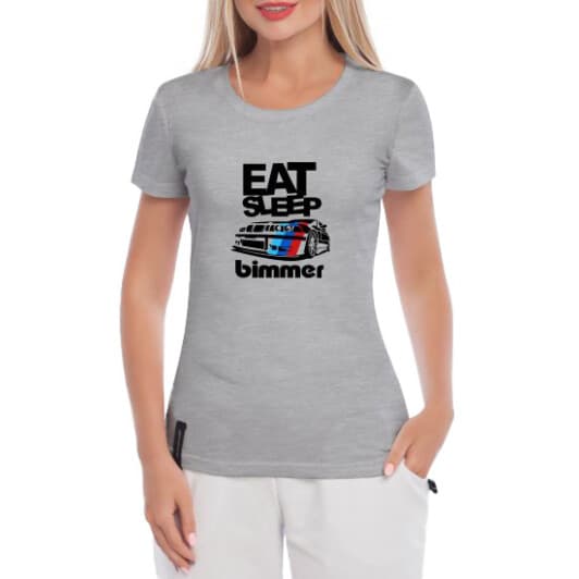 Футболка жіноча Globuspioner класична BMW Bimmer сіра принт спереду