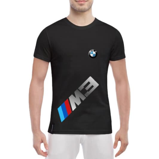 Футболка чоловіча Globuspioner класична BMW M3 Big Logo Vertical чорна принт спереду