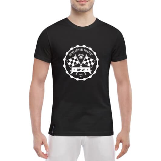 Футболка чоловіча Globuspioner класична BMW Sheer Driving Pleasure чорна принт спереду