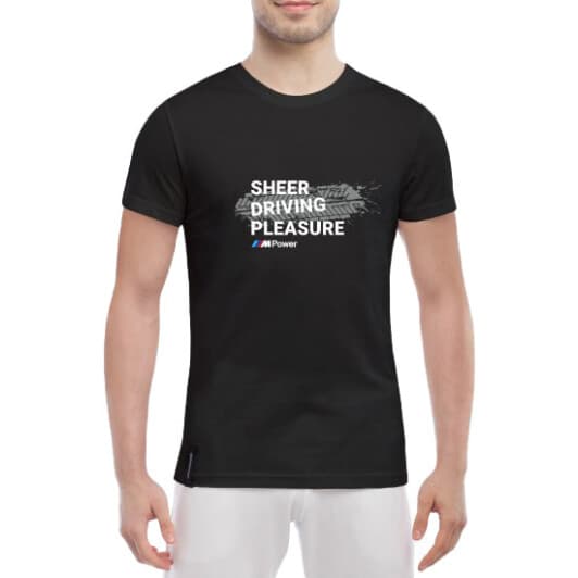 Футболка чоловіча Globuspioner класична BMW MPower Sheer Driving Pleasure чорна принт спереду