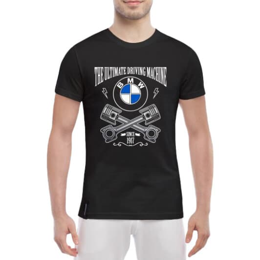 Футболка чоловіча Globuspioner класична BMW The Ultimate Driving Machine чорна принт спереду