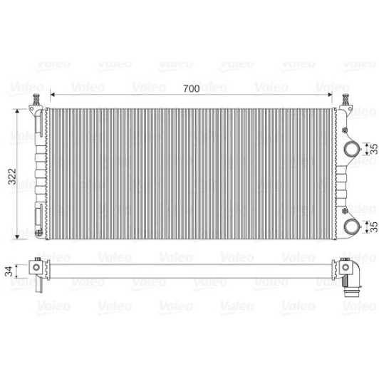 734692 Valeo Радиатор охлаждения двигателя для Fiat Doblo