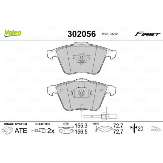 302056 Valeo Гальмівні колодки