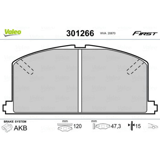 301266 Valeo Тормозные колодки