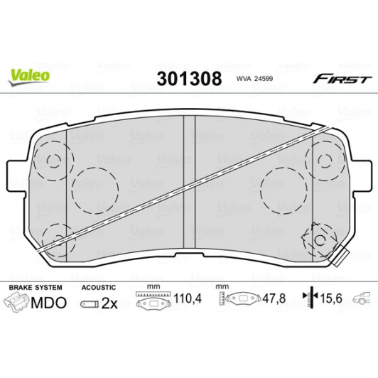 301308 Valeo Гальмівні колодки