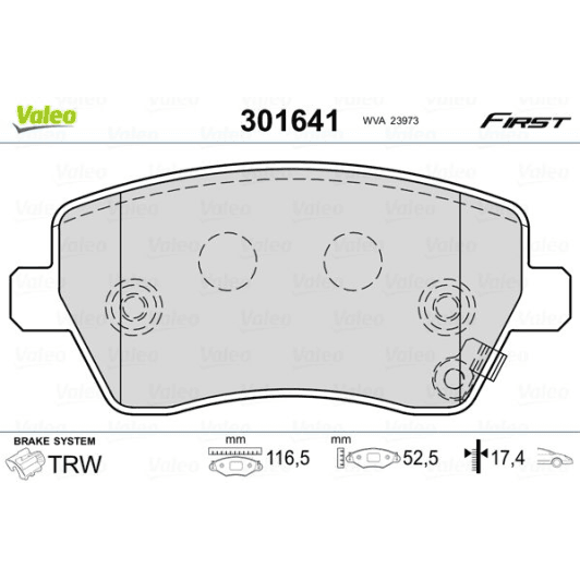 301641 Valeo Тормозные колодки