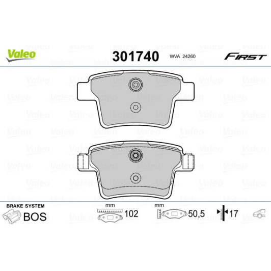 301740 Valeo Тормозные колодки
