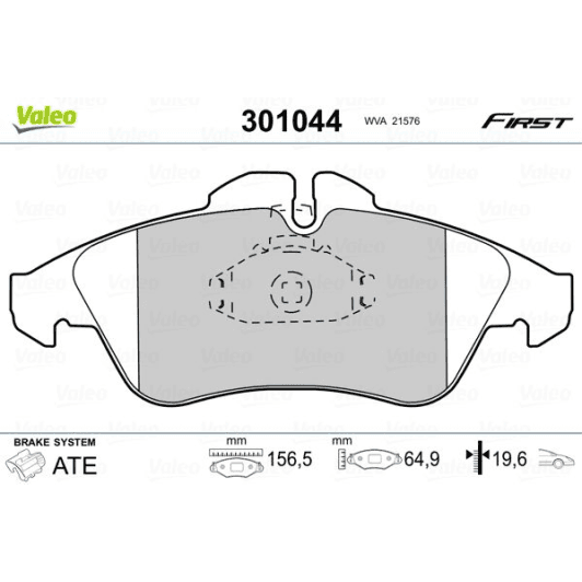 301044 Valeo Тормозные колодки