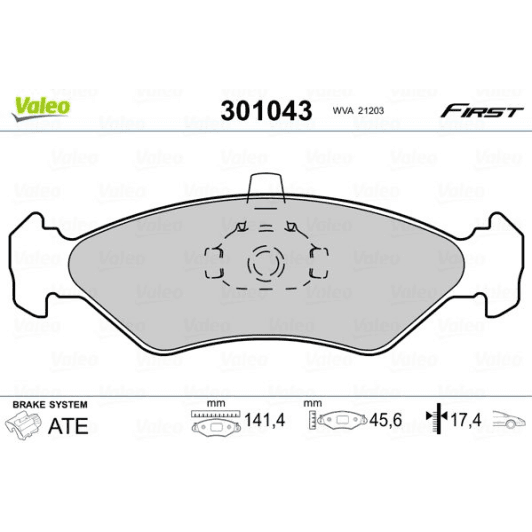 301043 Valeo Тормозные колодки