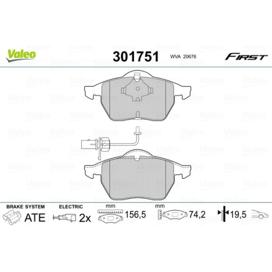 301751 Valeo Тормозные колодки