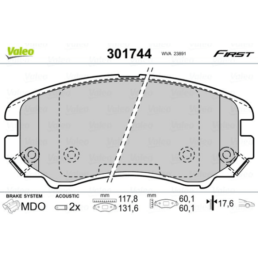 301744 Valeo Тормозные колодки
