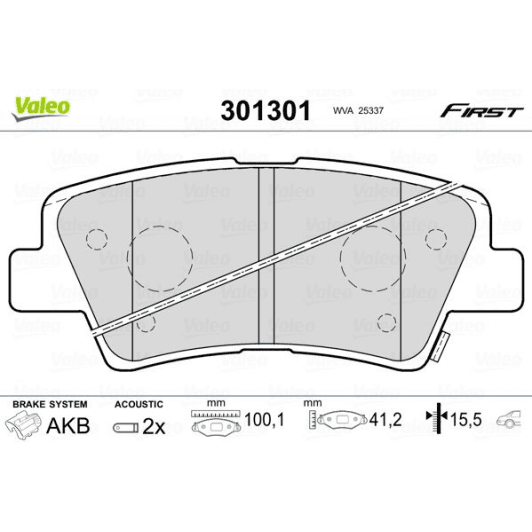 301301 Valeo Гальмівні колодки