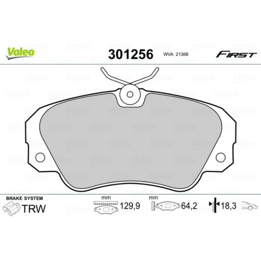 301256 Valeo Тормозные колодки