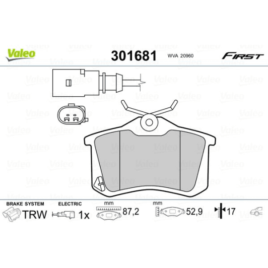 301681 Valeo Гальмівні колодки