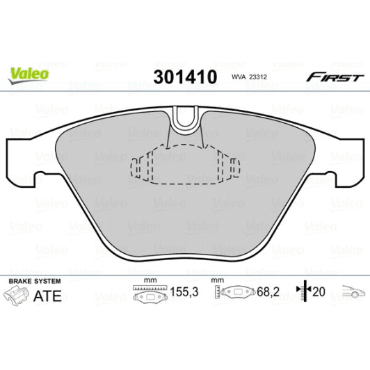 301410 Valeo Гальмівні колодки