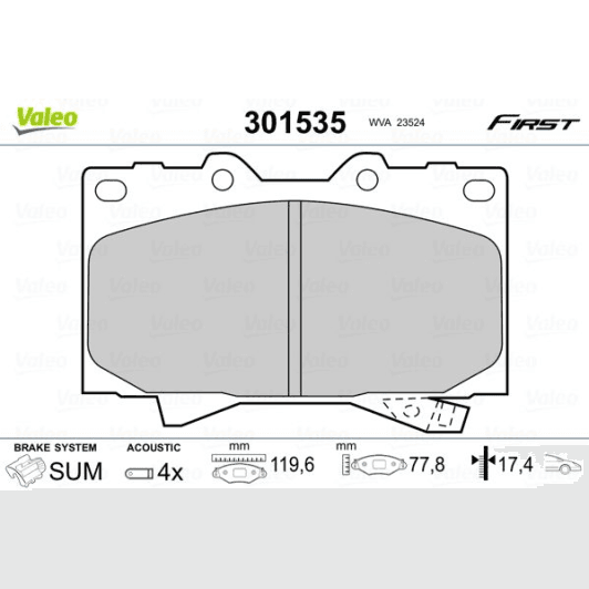 301535 Valeo Гальмівні колодки