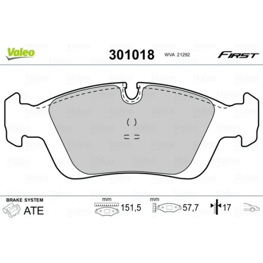 301018 Valeo Тормозные колодки