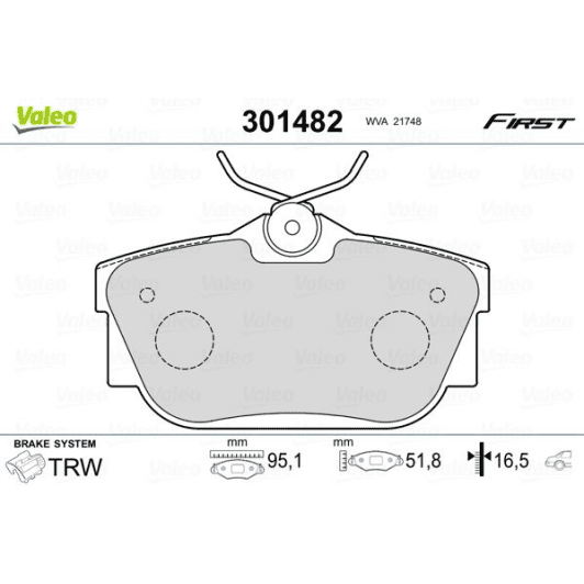 301482 Valeo Тормозные колодки для Volkswagen Transporter