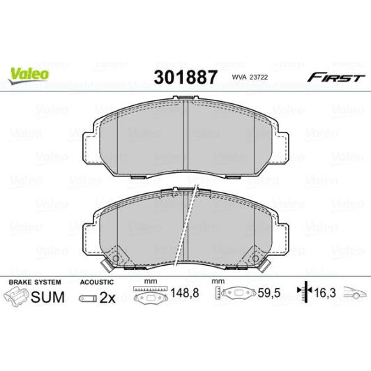 301887 Valeo Гальмівні колодки