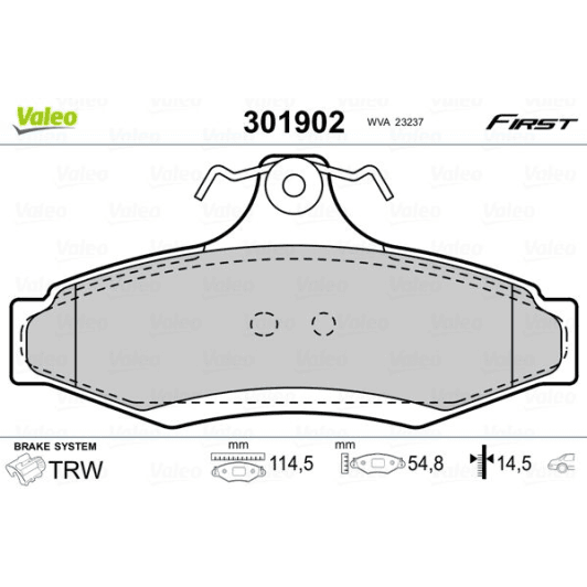 301902 Valeo Тормозные колодки