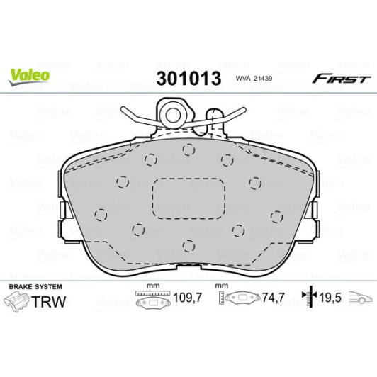 301013 Valeo Тормозные колодки для Mercedes C-Class