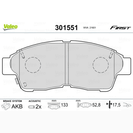 301551 Valeo Тормозные колодки