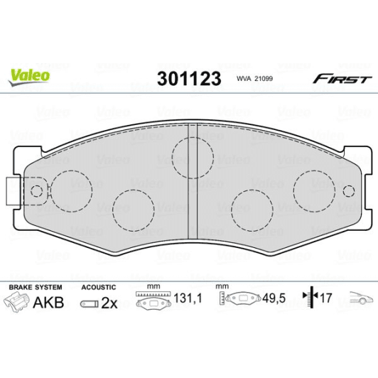 301123 Valeo Тормозные колодки