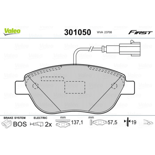 301050 Valeo Гальмівні колодки