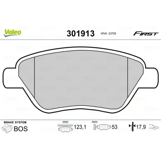 301913 Valeo Гальмівні колодки