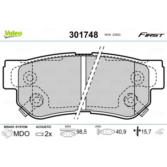 301748 Valeo Тормозные колодки