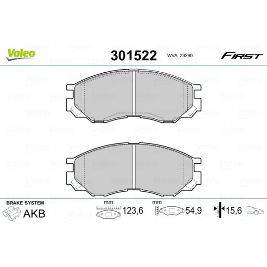 301522 Valeo Гальмівні колодки