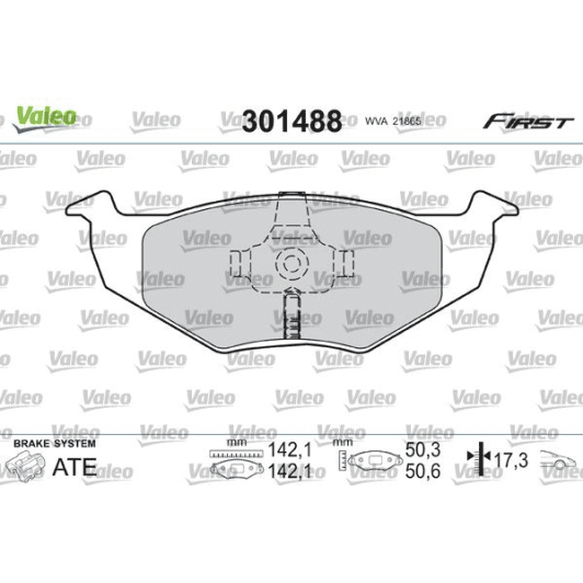 301488 Valeo Тормозные колодки