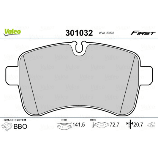 301032 Valeo Тормозные колодки