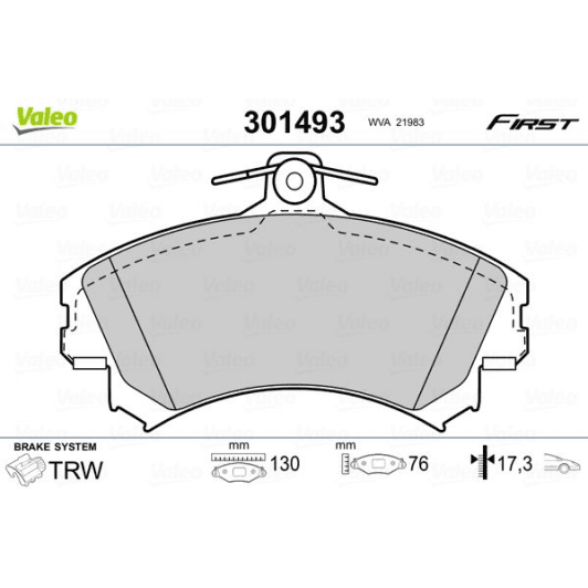301493 Valeo Гальмівні колодки