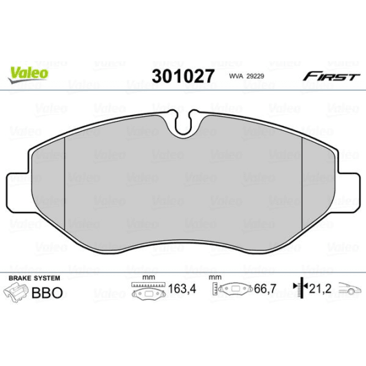 301027 Valeo Тормозные колодки