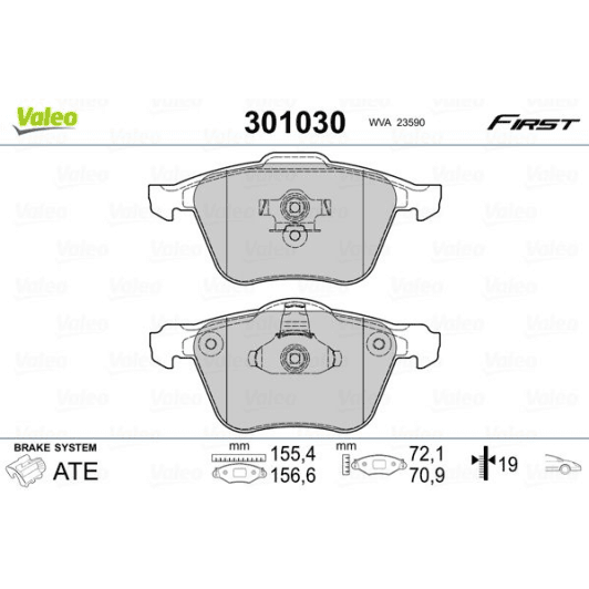301030 Valeo Тормозные колодки