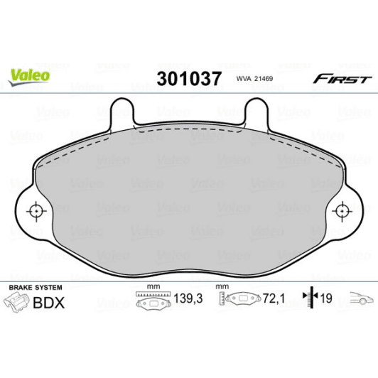 301037 Valeo Тормозные колодки