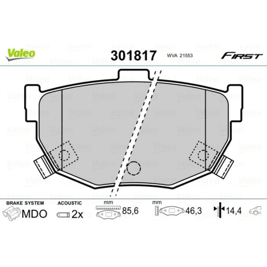 301817 Valeo Тормозные колодки