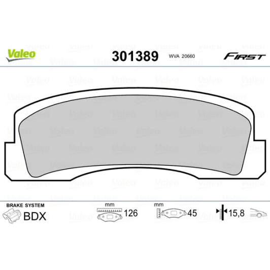 301389 Valeo Тормозные колодки для Chevrolet Niva