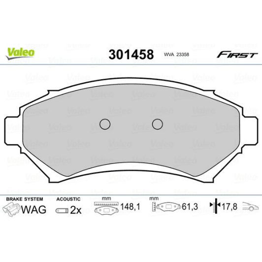 301458 Valeo Тормозные колодки