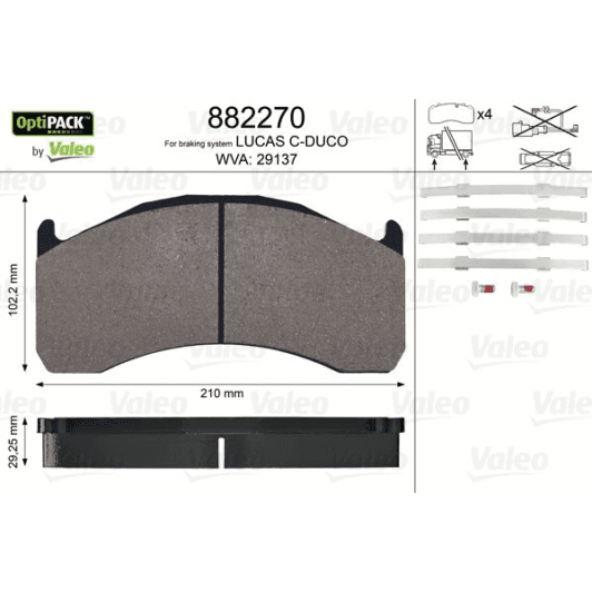 882270 Valeo Тормозные колодки