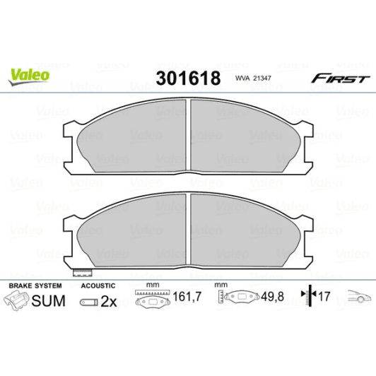 301618 Valeo Тормозные колодки