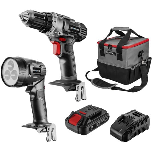 Шуруповерт Graphite аккумуляторный 58G016 (1 аккумулятор + ЗУ + чехол)