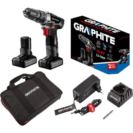 Шуруповерт Graphite аккумуляторный 58G215 (2 аккумулятора + ЗУ + чехол)