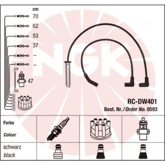 RCDW401 NGK Провод зажигания