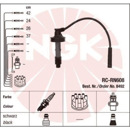 RCRN608 NGK Дріт запалювання