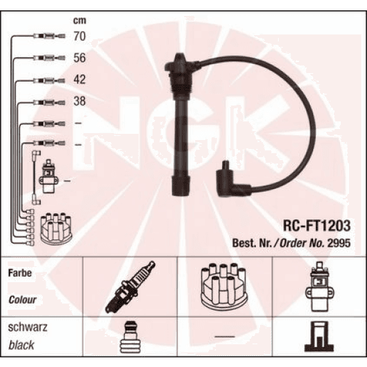 RCFT1203 NGK Дріт запалювання