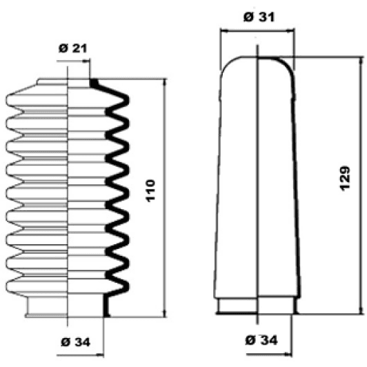 k150007 MOOG Пыльник рулевой рейки для Volkswagen Polo